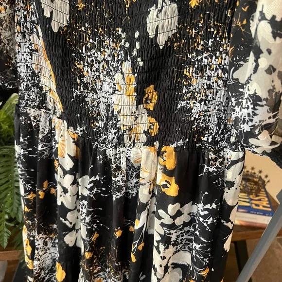 Baltic Born Fabian Jacquard Black Floral Midi Dress - Picture 5 of 5